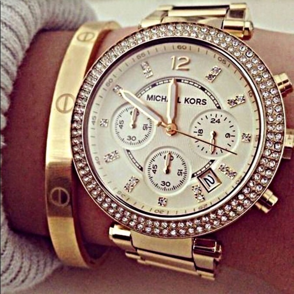 Michael Kors Gold Diamond Watch!